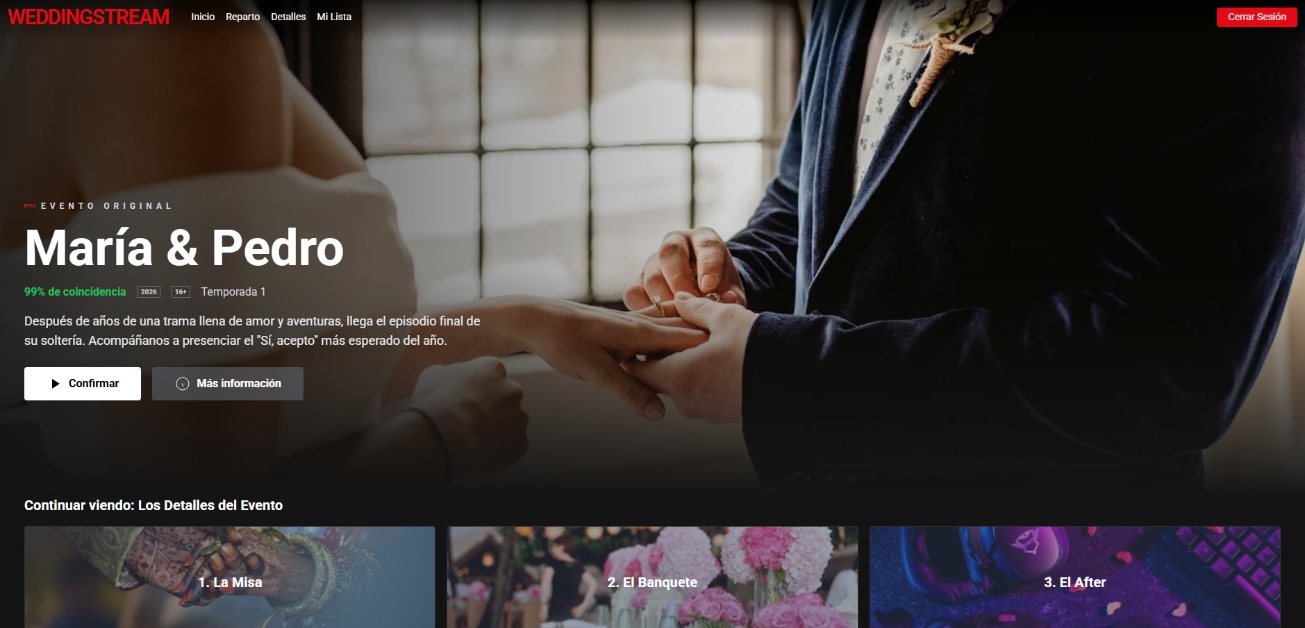 Demo de invitación digital: Invitacion WeddingStream